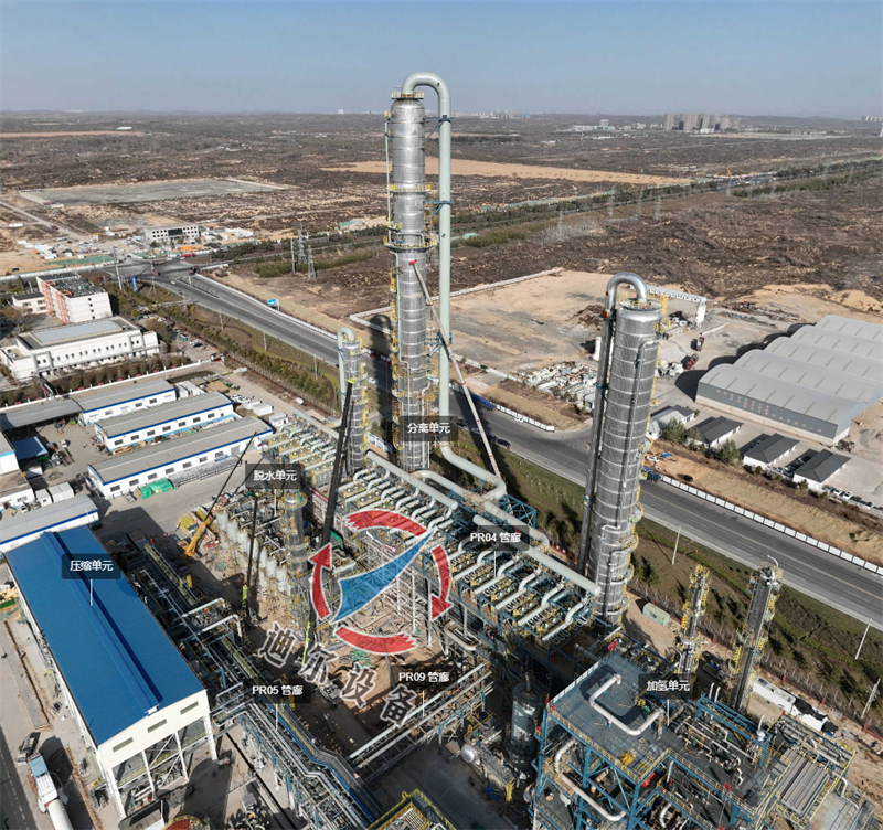 江西迪尔设备正在陕西延长石油某下属化工厂安装50万吨/年甲醇