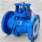 Q41F46-16CSHNSV-鑄鋼襯氟高平臺法蘭球閥